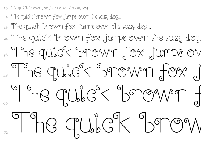 Shooting Stars font waterfall